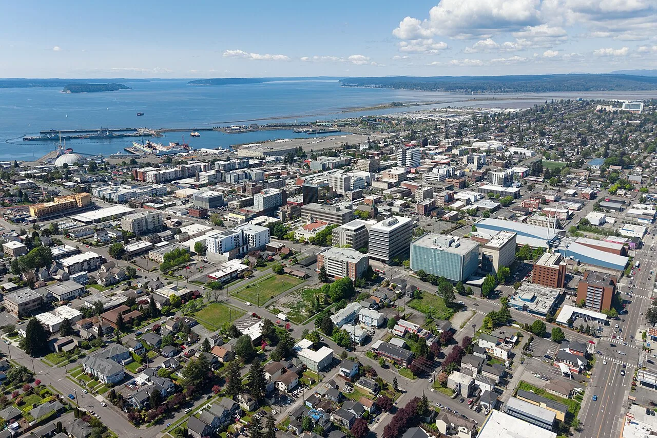 Aerial view of Everett, WA Aerial view of Everett, WA